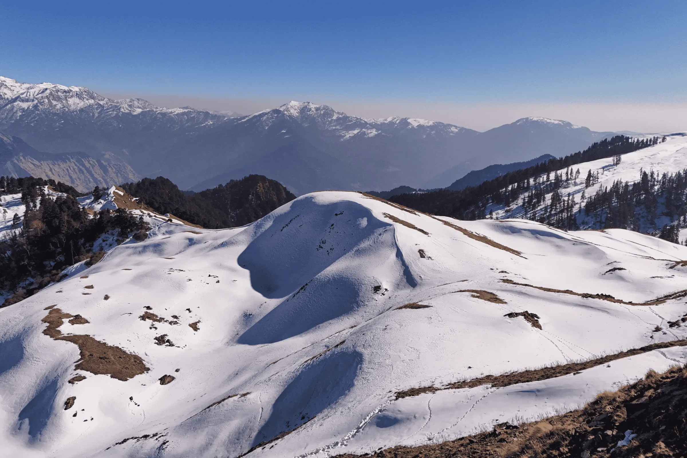 Views toward Bandarpoonch and Kalanag ranges